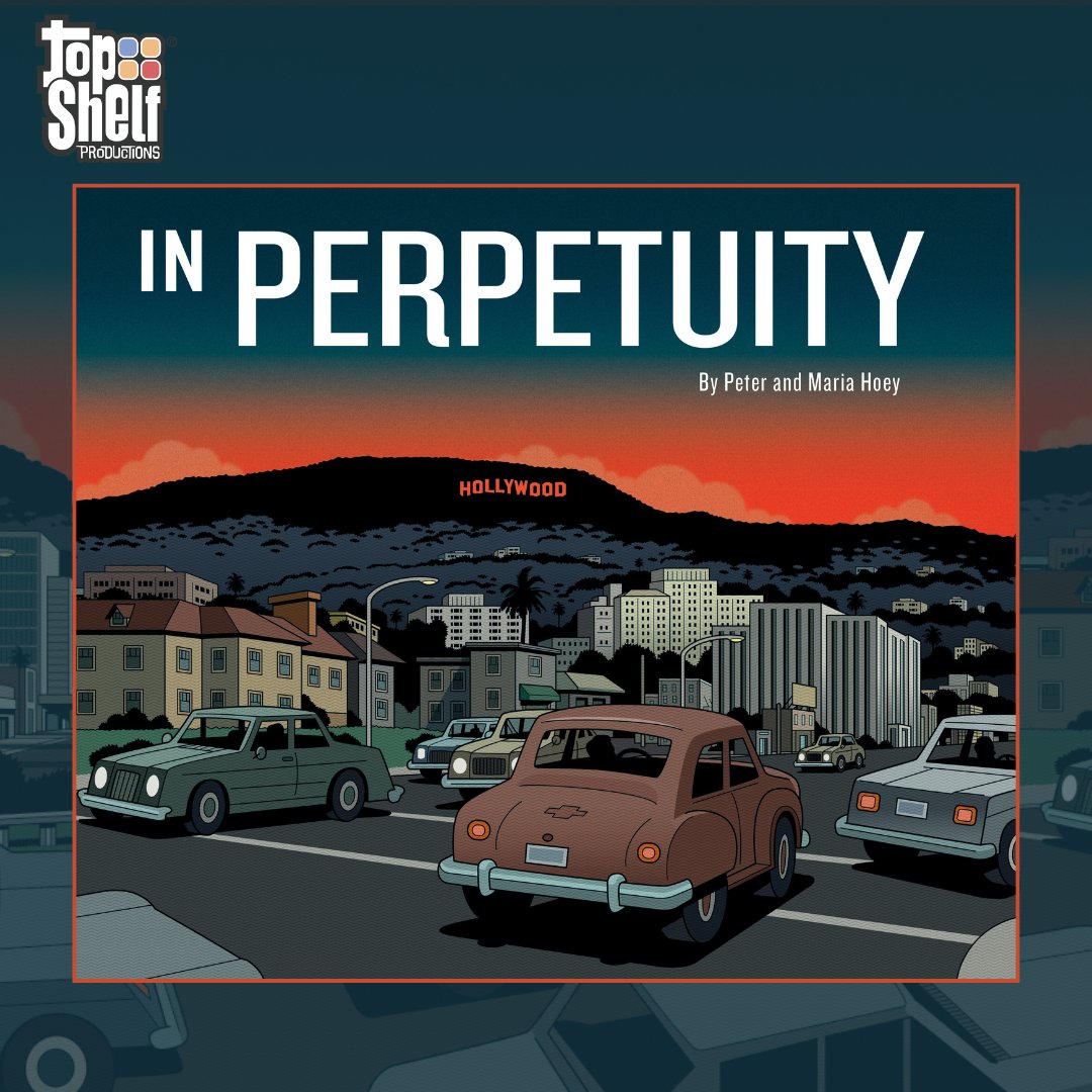 IN PERPETUITY by <a href="/CoinOpBooks/">CoinOpBooks</a>  is called "A suspenseful, whimsically dark journey," - <a href="/comicsbeat/">The Beat</a>.

With an ending you have to read to believe, make sure you grab a copy of the #FilmNoir and #GreekMythology inspired tale.

Grab your copy of #InPerpetuity: topshelfcomix.com/catalog/in-per…