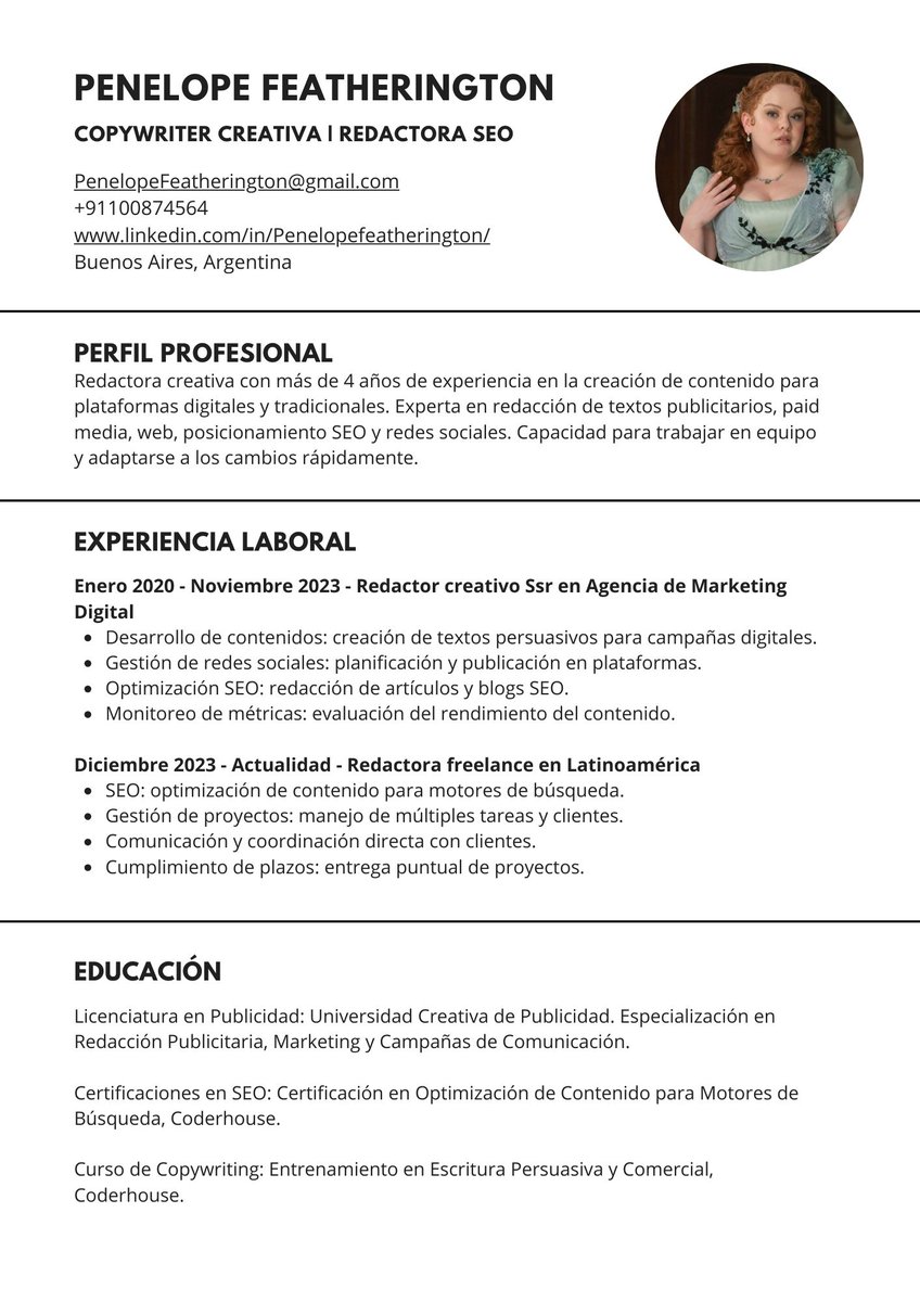 coderhouse's tweet image. 🚨🚨🚨🚨🚨🚨
Así se ve un CV que supera filtros ATS
*Guárdalo. De nada. 👇