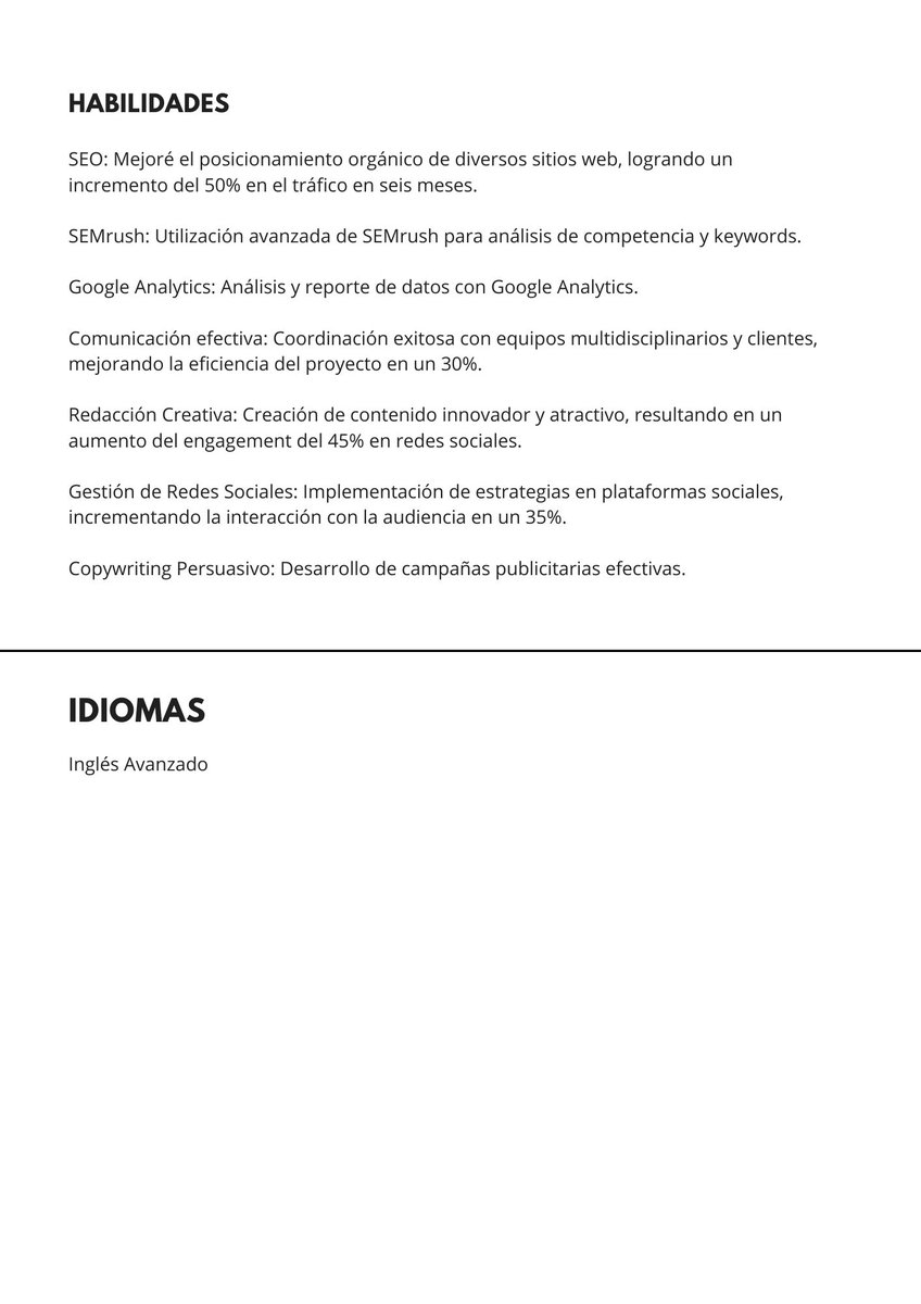 coderhouse's tweet image. 🚨🚨🚨🚨🚨🚨
Así se ve un CV que supera filtros ATS
*Guárdalo. De nada. 👇
