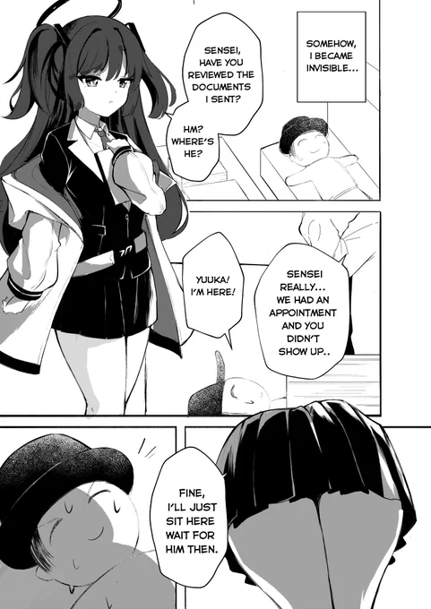 If sensei become invisible - Part 2
 #ブルアカ 