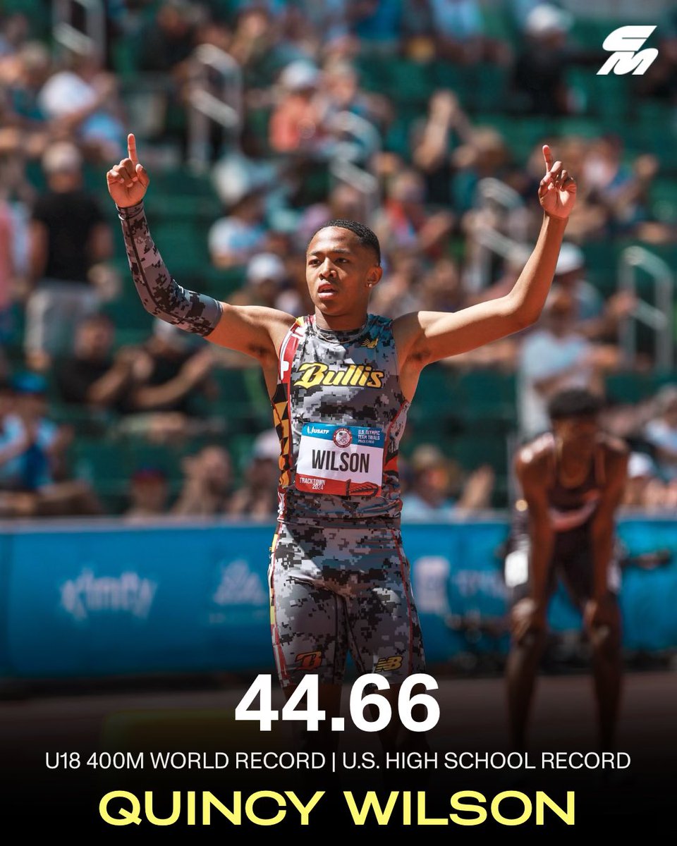 CITIUS MAG (@citiusmag) on Twitter photo AMERICA, MEET QUINCY WILSON 😱
<a href="/QuincyWilson5/">Quincy “Q” Wilson</a> runs the fastest 400m EVER by a high school boy in the first heat of the U.S. Olympic Trials, his heat-winning 44.66 bettering Darrell Robinson’s 42-year-old all-time mark of 44.69.
The 16-year-old Wilson also hit the Olympic AMERICA, MEET QUINCY WILSON 😱
<a href="/QuincyWilson5/">Quincy “Q” Wilson</a> runs the fastest 400m EVER by a high school boy in the first heat of the U.S. Olympic Trials, his heat-winning 44.66 bettering Darrell Robinson’s 42-year-old all-time mark of 44.69.
The 16-year-old Wilson also hit the Olympic
