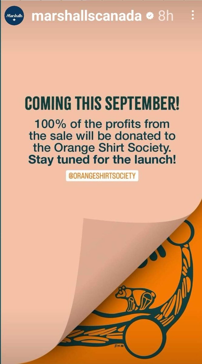 Sharing a sneak peek of the artwork I designed for #OrangeShirtDay (September 30th) in partnership with TJX Canada! Orange Shirt Day t-shirts will be available at all Winners and Marshalls stores in Canada this September 2024. #IndigenousArtwork