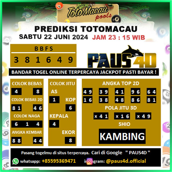 prediksi totomacau malam ini