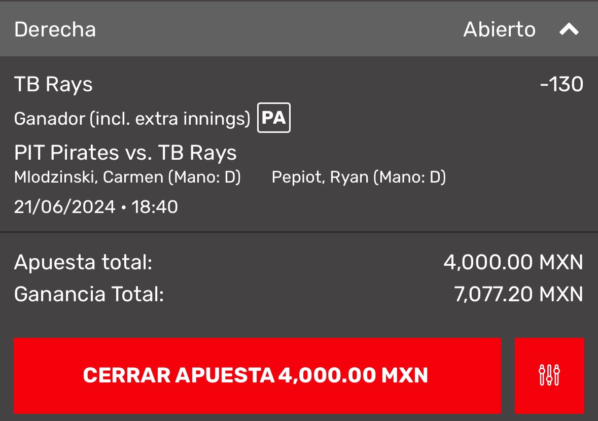 NaniLRE's tweet photo. Nos vamos con 3 jugadas 

Rays ML 

Under 7.5 Tigers vs W. Sox

Red Sox ML

Y soñador 5 selecciones 👨🏻‍🍳🪄 https://t.co/eAna8N8PxL
