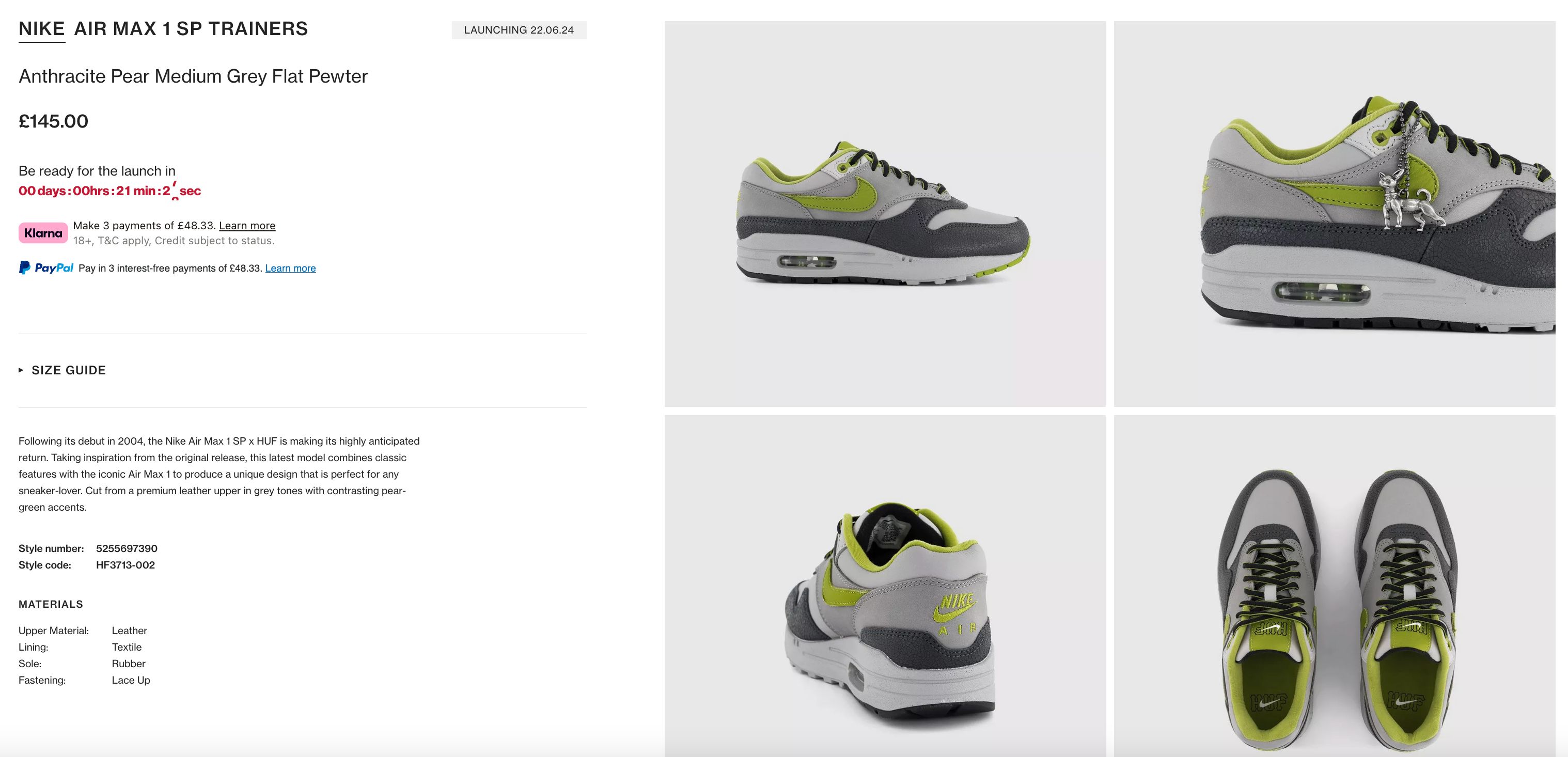 The Sole Restocks on X Ad HUF x Nike Air Max 1 launching at MIDNIGHT at Offspring Link https t EU4MCNv9Ba https t OJP6tpJKhD X