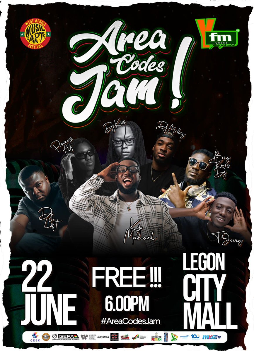 eddyblayjr's tweet image. #AreaCodesJam PUMP UP THE JAM @Y1079FM tomorrow Legon City Mall