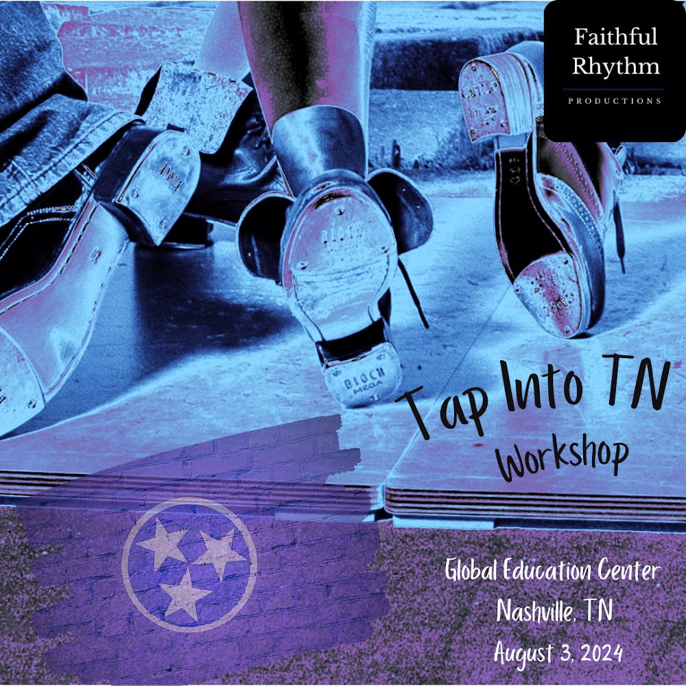 The normal Nashville Rhythm Tap Festival will return next summer. In its stead, we are producing the Tap Into TN Workshop on Saturday, August 3! This will be a scaled-down, one-day event celebrating tap in TN with homegrown tap instructors!

Register here: faithfulrhythmproductions.org/tap-into-tn-wo…