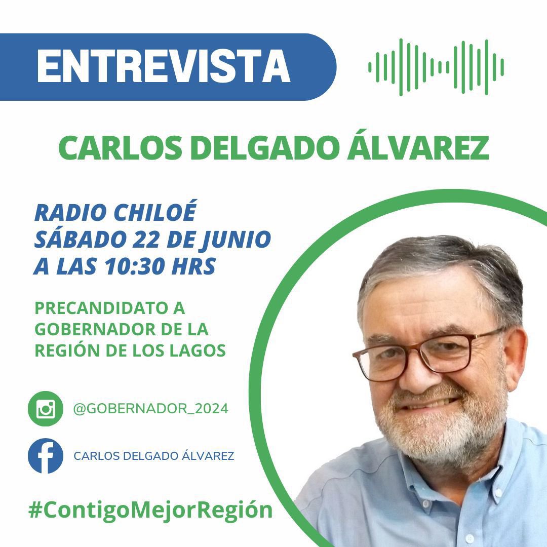 Mañana en <a href="/radiochiloe/">radiochiloe</a> a partir de las 10.30 hrs pueden escuchar a nuestro candidato a gobernador @Gobernador_2024 !! Los esperamos !! 
#ContigoChileMejor #ContigoMejorRegion <a href="/Alexand3rMunoz/">Alexander Muñoz</a> <a href="/hectorbarria/">Hector Barria Diputado✌🏽</a> <a href="/AguiladeCastro/">Nelson Aguila Serpa</a> <a href="/MauricioBarria/">Mauricio A Barria</a>