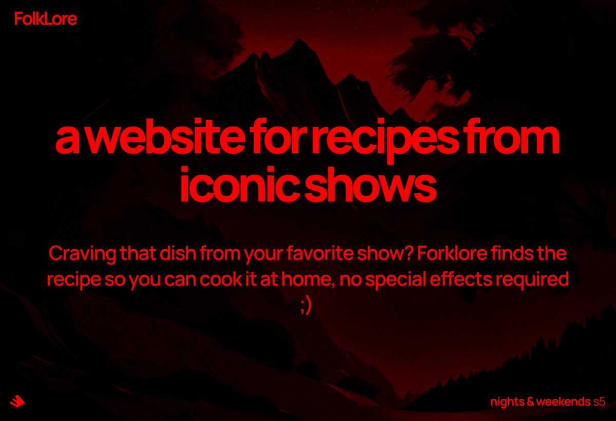ivinitar's tweet photo. Made some tweaks to the idea slide thanks to feedback from fellow builders 🫡

As for the website, I'll start by manually creating recipes to get the site up and running, and then I'll expand from there. 

Any suggestions or movies/shows you want recipes from? Let me know! 🫡 https://t.co/r2mWq2ZDqs