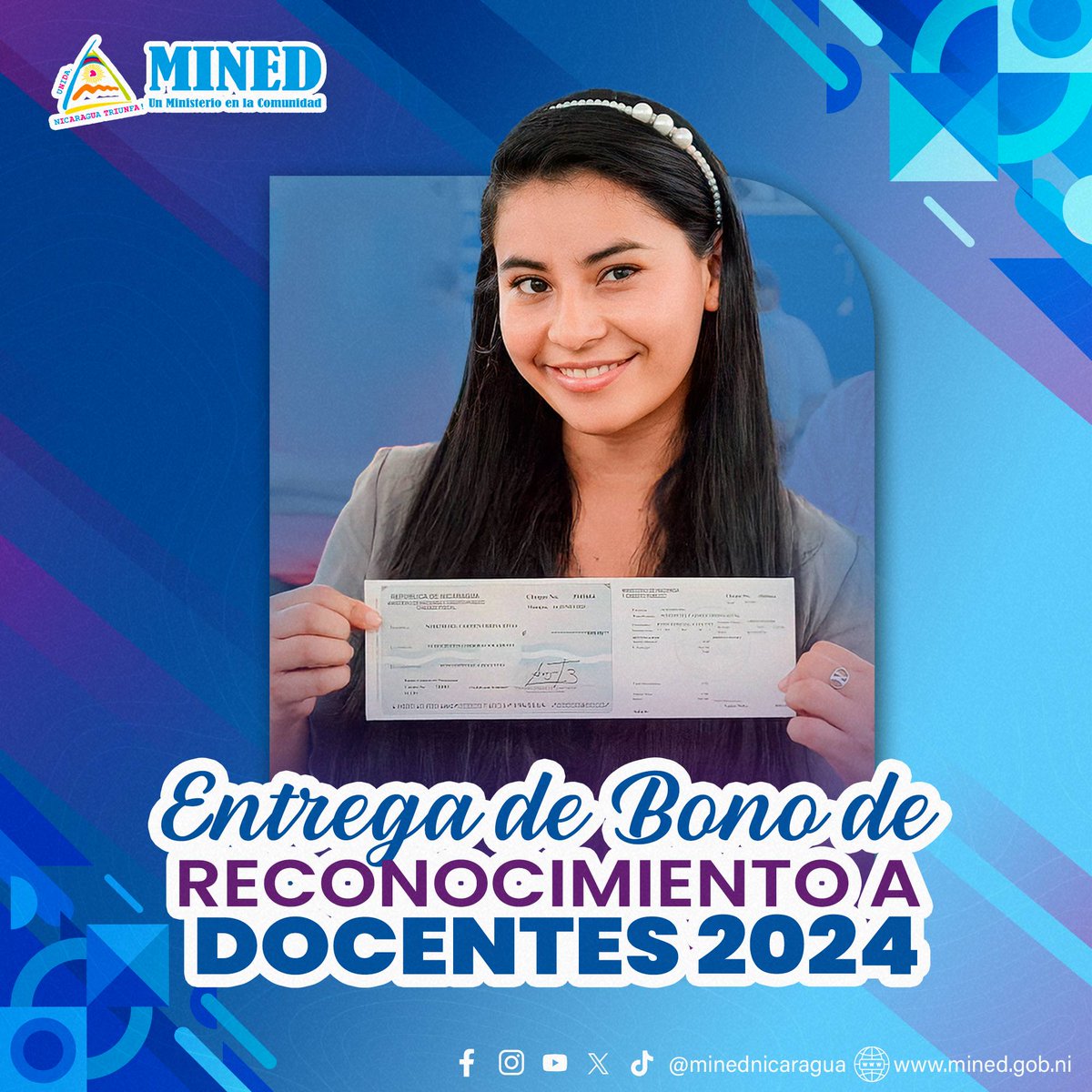 #Actualidad En saludo al Día del Maestro este próximo 29 de junio, el Gobierno de #Nicaragua 🇳🇮 a través del <a href="/minednicaragua/">Ministerio de Educación Nicaragua</a> entregará bono de reconocimiento a los Docentes del país.

#convostayacanes Carlos 🔴⚫️ <a href="/Politicanica_/">Soy Humana 😎 Mayte Silva 💓</a> <a href="/Atego16/">@🅰🆃🅴🅶🅾 🇳🇮</a>