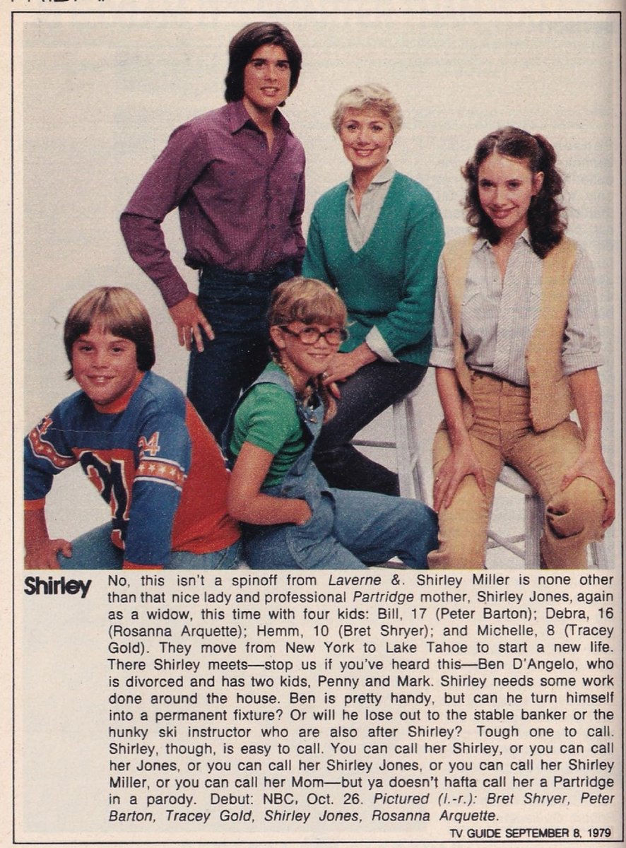 FrankMalfitano's tweet photo. FORGOTTEN TV SHOWS: SHIRLEY, 1979-80 NBC #Shirley #tvshow #comedydrama #ShirleyJones #widow #LakeTahoe #RosannaArquette #TracyGold #PeterBarton #JohnMcIntire #PatrickWayne #AnnDoran #NBC #1970s #1980s #forgottenttvshows https://t.co/dhIvooOebn