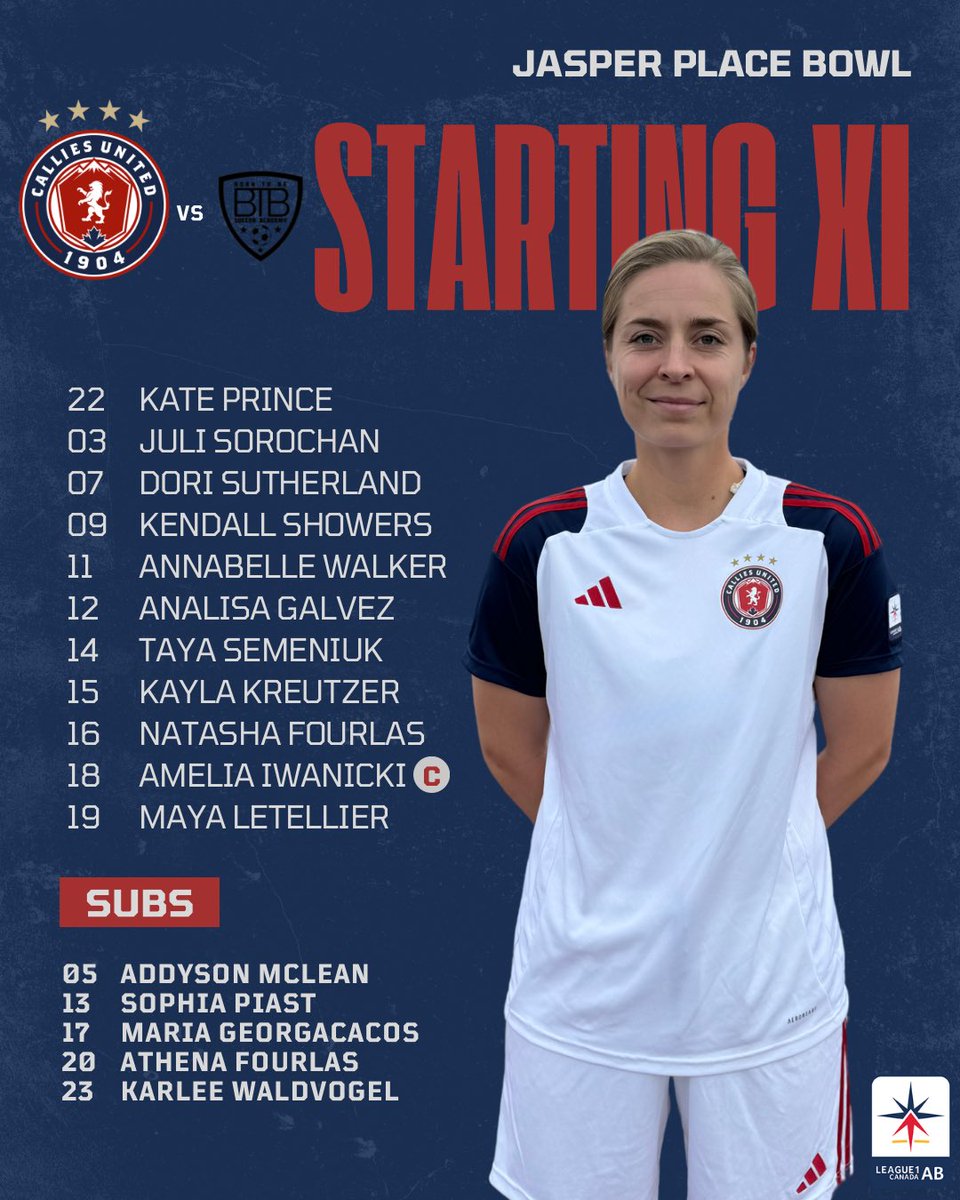 STARTING XI ⚽️

#League1 #League1Alberta #CalliesUnited #CalliesUnitedL1 #ForgedInUnity #DrivenByPassion