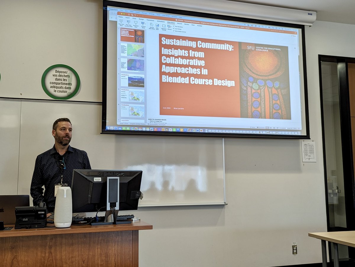 Day 2 at OTESSA (last week):
Introducing my talk on Blended Learning at SFU starting with ‘first words’, explaining my background as a Mixed-blood Métis, a first gen university graduate in my family, and how that shapes my positionality. #IndigenousPeoplesDay  #blendedlearning
