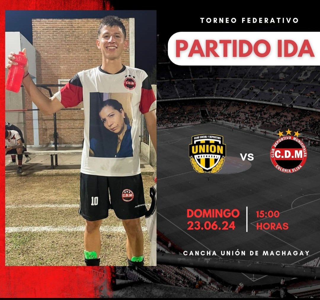🏆TORNEO FEDERATIVO 

➡️ PARTIDO IDA 

🕓 15:00

📅 Domingo  23/06

🆚 CLUB UNION