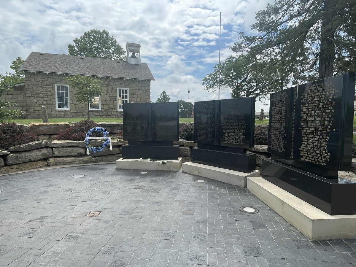 The National Memorial to Fallen Educators recognized Mr. Dan Marburger at Emporia (Kansas) State University as part of the National Teacher Hall of Fame. Three granite tablets, with a fourth to be added, honor fallen educators who made the ultimate sacrifice. #WeRemember