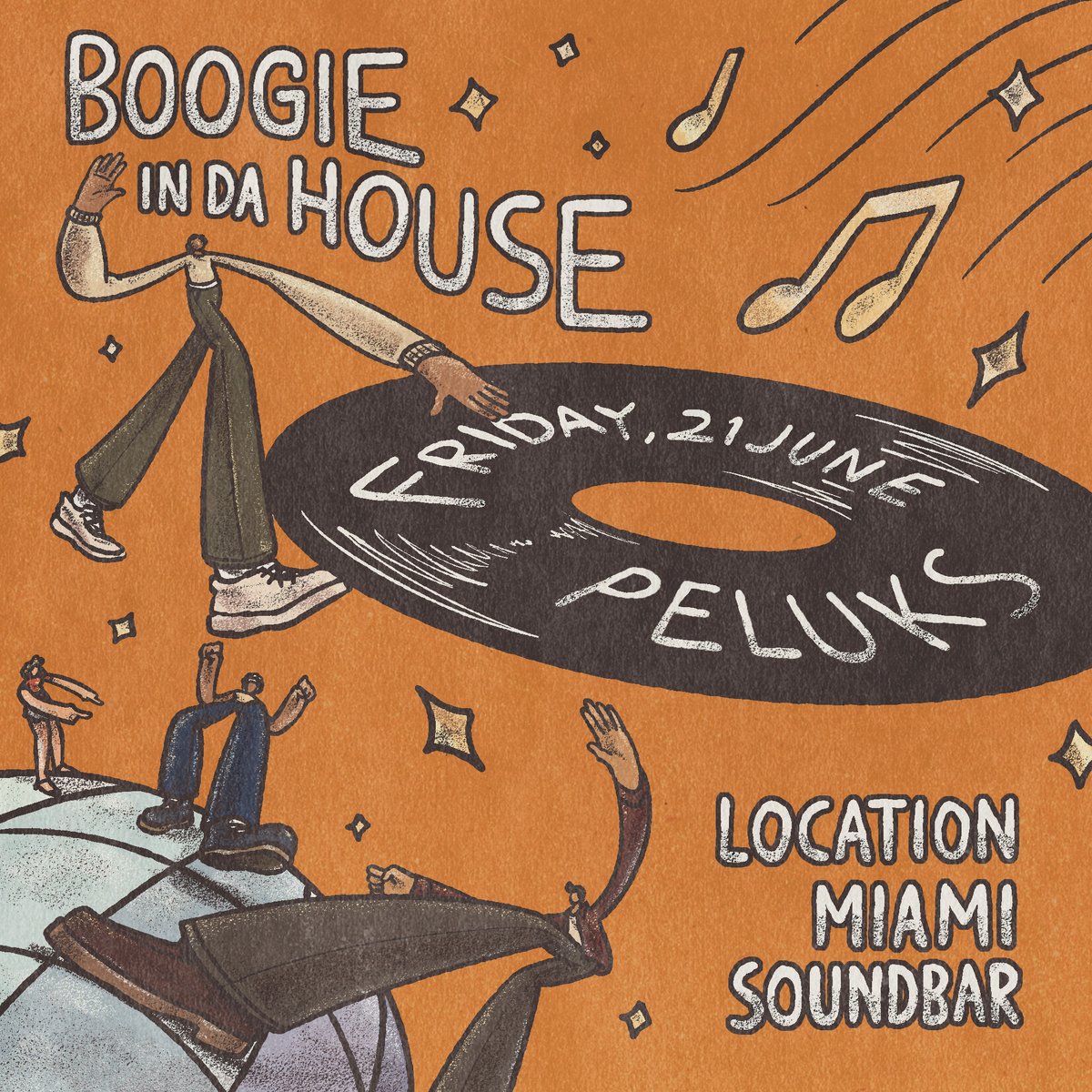 a poster I made for my friend Peluks 🎵🎶🎛️