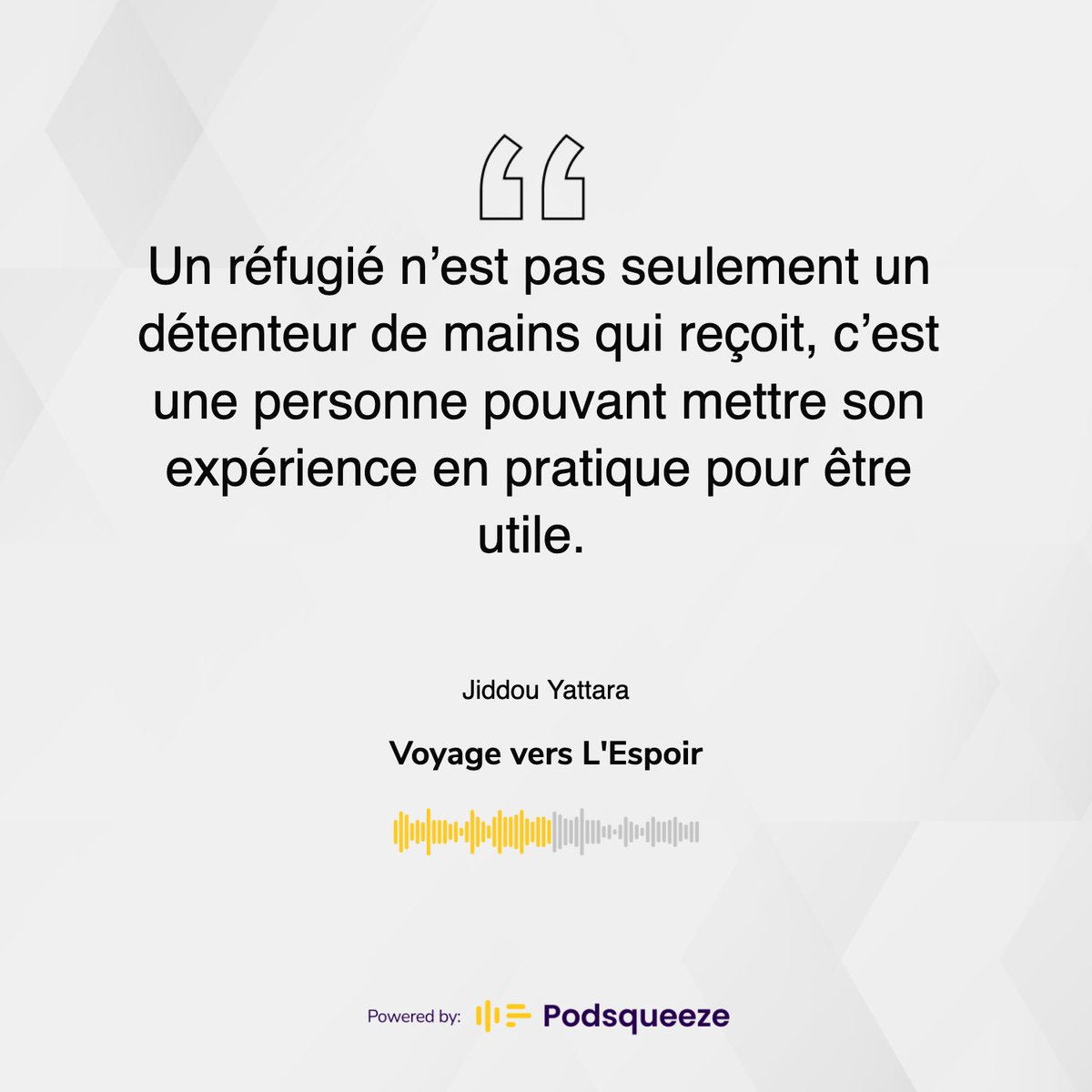 Nous célébrons la Journée Mondiale des Réfugiés en lançant les trois premiers épisodes de Voyage vers l'espoir. Branchez-vous pour écouter les histoires de Mohamed Elmoctar Ag Hattay, Youssouf Ag Mohamed et Jiddou Yattara.