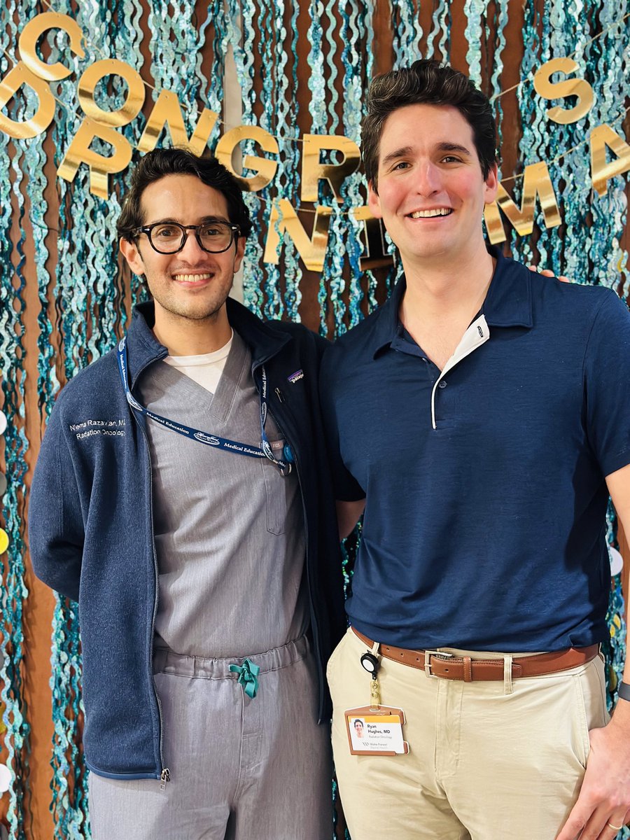 Ryan Hughes (@hughrt7) on Twitter photo Happy last day of clinic as a resident to <a href="/RadOncDoc_Niema/">Niema Razavian, MD</a>!! Next time you're in the clinic, patients at <a href="/MoffittNews/">Moffitt Cancer Center</a> will be in your capable 🤲 <a href="/wakeradonc/">Department of Radiation Oncology @ Wake Forest</a> <a href="/WakeRadOncRes/">Wake Forest Radiation Oncology Residency Program</a> Happy last day of clinic as a resident to <a href="/RadOncDoc_Niema/">Niema Razavian, MD</a>!! Next time you're in the clinic, patients at <a href="/MoffittNews/">Moffitt Cancer Center</a> will be in your capable 🤲 <a href="/wakeradonc/">Department of Radiation Oncology @ Wake Forest</a> <a href="/WakeRadOncRes/">Wake Forest Radiation Oncology Residency Program</a>