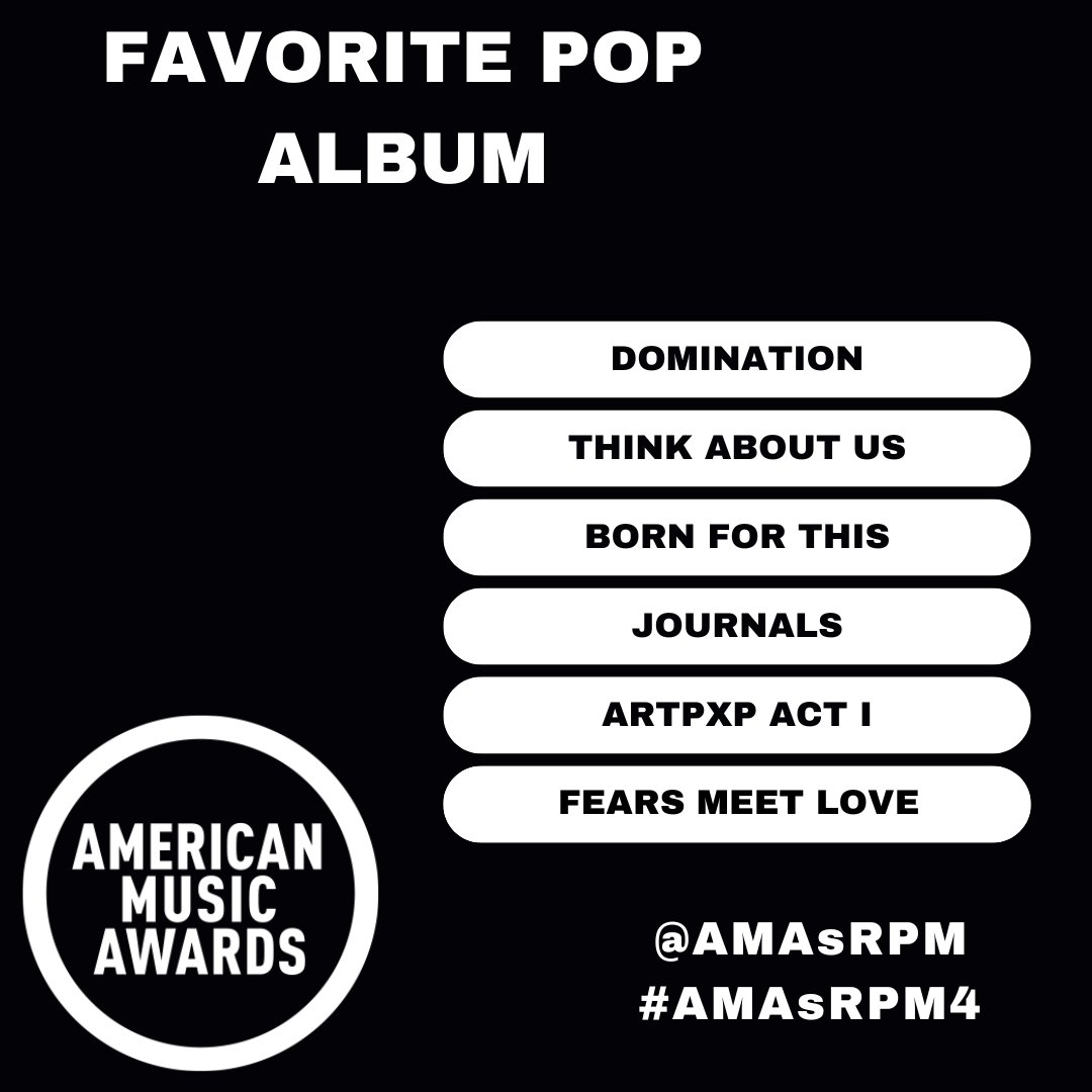 ¡Conoce a los nominados para la siguiente categoría!

#AMAsRPM4