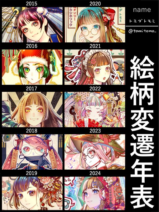 #絵柄変遷年表 ぱっつん前髪大好き