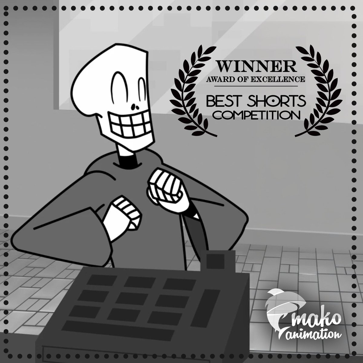Mako Animation Studio (@makoanimation) on Twitter photo 💀John Death "Dying for a Job" is a special short that was made for festivals, and today we are very excited to share with you that we have won the first of them🎉🎖️
Many thanks to <a href="/bestshorts/">Best Shorts</a> for this award. Good luck John, may it be the first of many!🖤🤍 💀John Death "Dying for a Job" is a special short that was made for festivals, and today we are very excited to share with you that we have won the first of them🎉🎖️
Many thanks to <a href="/bestshorts/">Best Shorts</a> for this award. Good luck John, may it be the first of many!🖤🤍