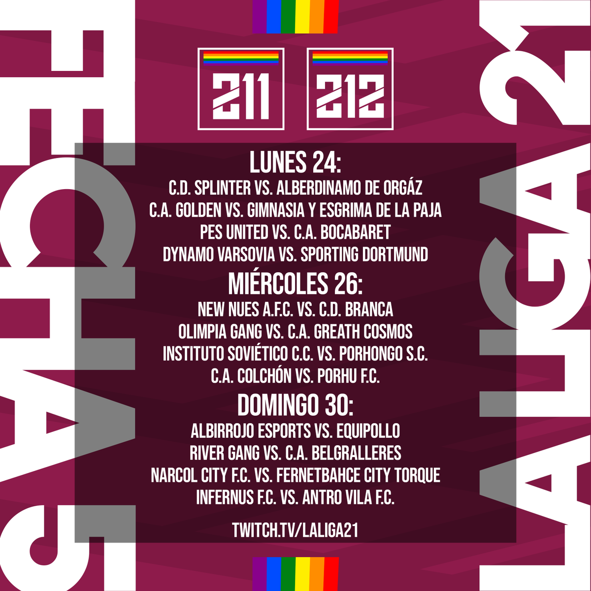 LaLiga21Of's tweet photo. NACIONES UNIDAS DEL CONTINENTE AMERICANO

Así se jugará la #Fecha5 del #TorneoIslasMalvinas. A causa de la #CopaAmerica el calendario de la #FaseInicial se estira un poco más.

Proximamente informaremos respecto al #MercadoDePases y #CopaTronato, mientras tanto las tablas. https://t.co/YCLX8ZX3RF