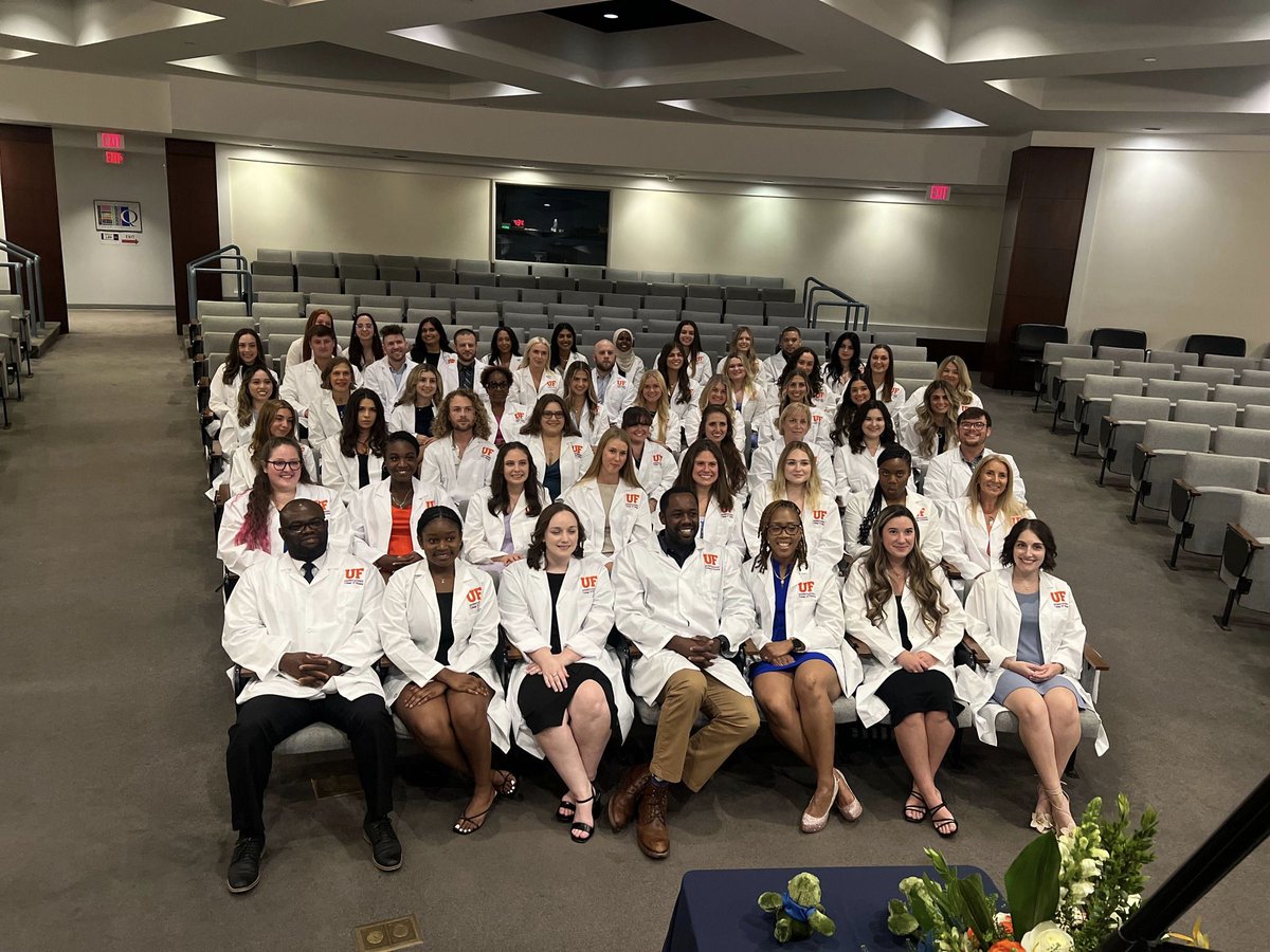 Friday night in Jacksonville and another group of #GatoRNursing Accelerated BSN students get their white coats, the symbolic step affirming their readiness for clinical learning. Congratulations! #CareLeadInspire