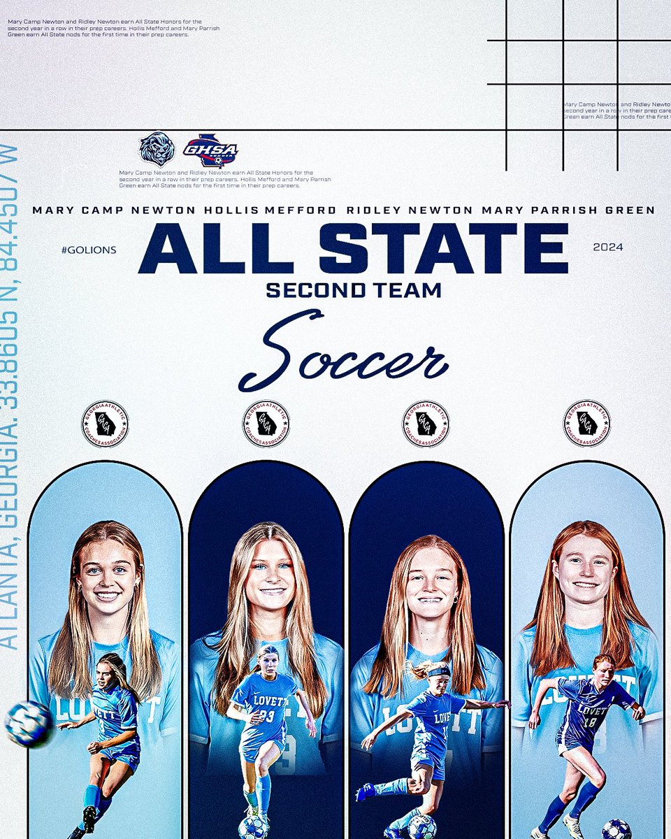 MORE RECORDS ⚽️📈

Lions bring in four First Team All State Selctions, first since 2016, Olivia Aiken ‘24, Katelyn Nixon ‘25, Ridley Newton’25 and Mary Parrish Green ‘25 all earn first team honors. Mary Camp Newton ‘25 &amp; Hollis Mefford ‘26 also earn 2nd Team accolades. #GOLIONS