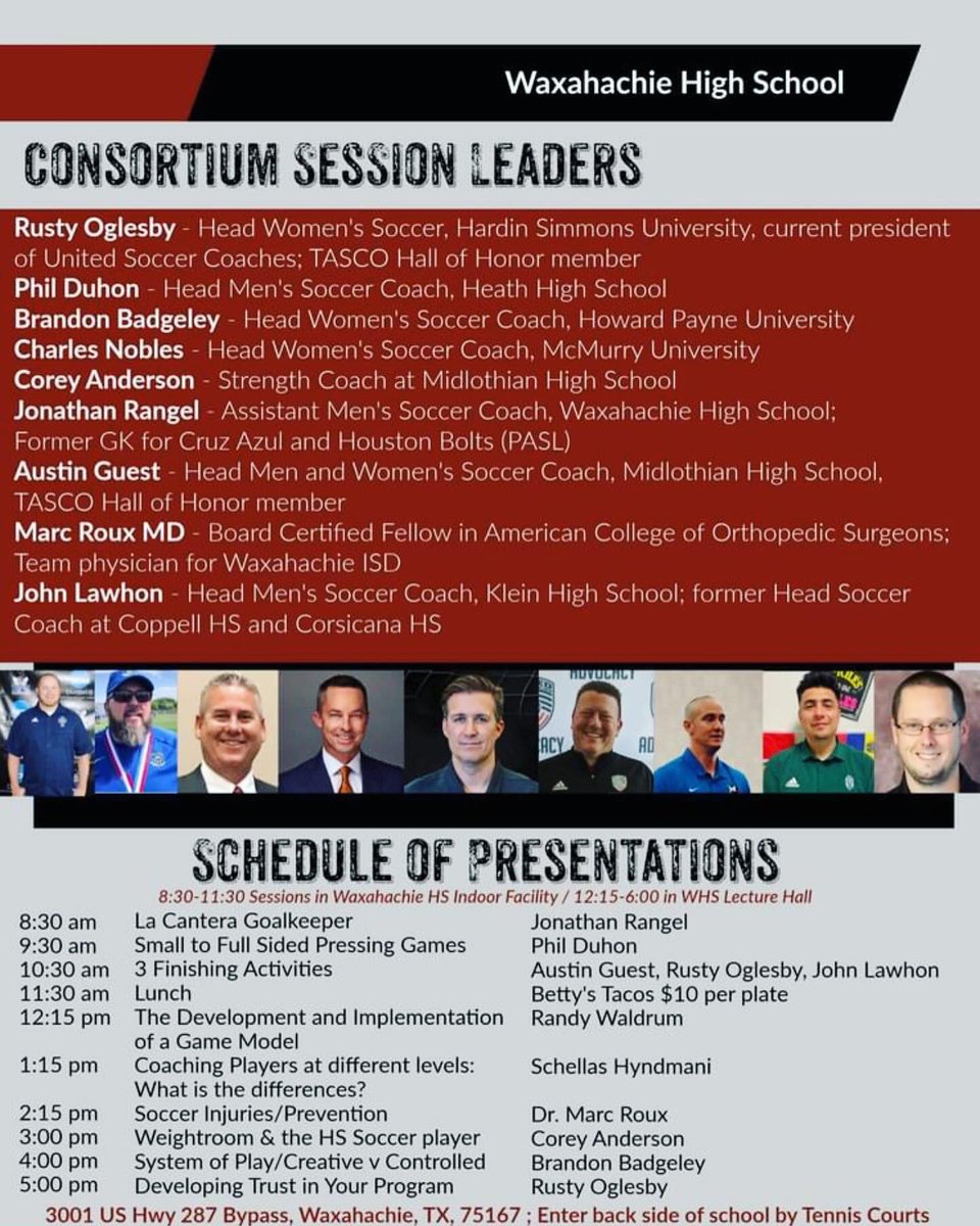 Had a great time at the North Texas Coaches Consortium. Thanks to Coach Venable &amp; Guest for hosting &amp; bringing in a wealth of ⚽️ knowledge on many different topics by well known and respected coaches in the ⚽️ community! Grateful for the opportunity to grow, learn and network!