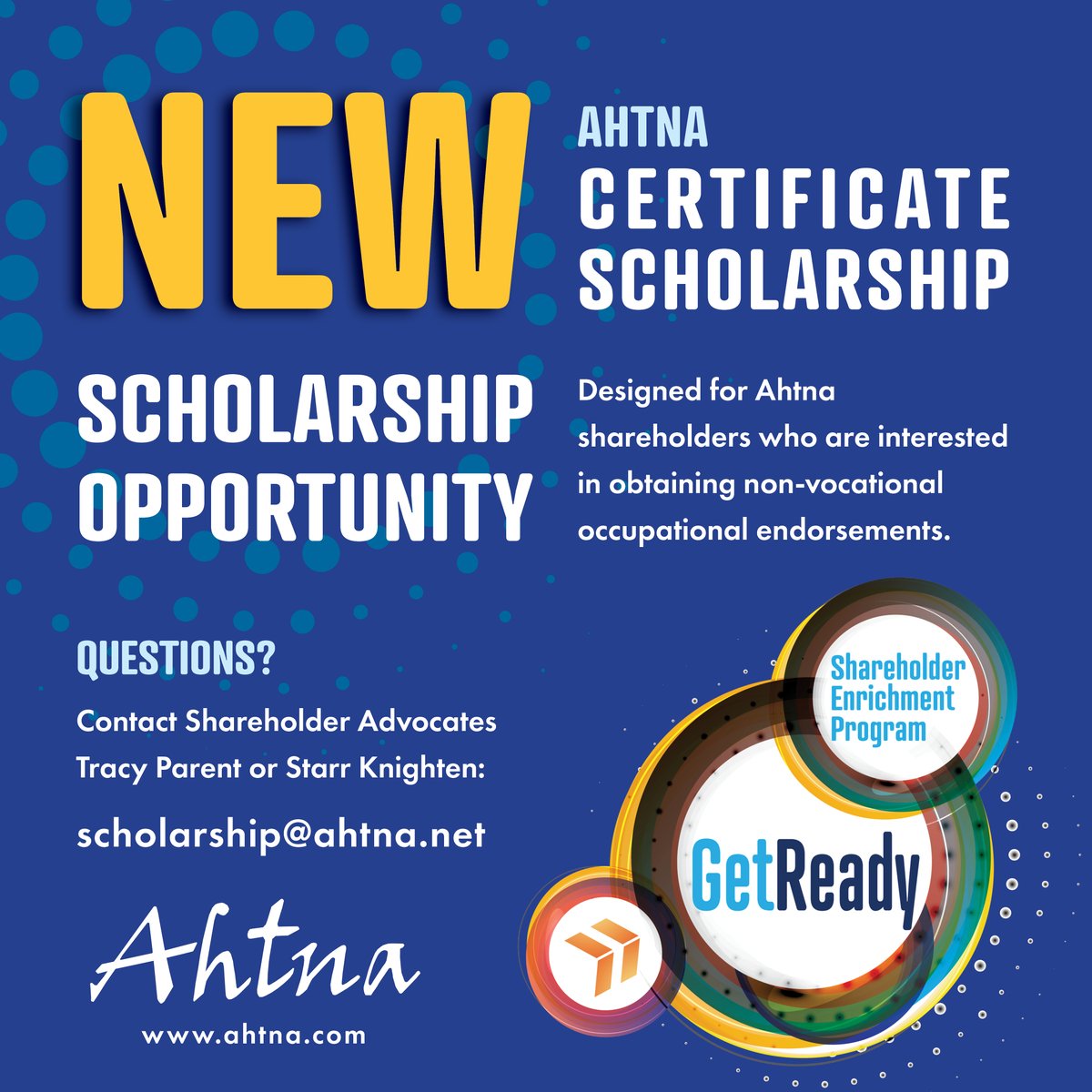NOW AVAILABLE: Ahtna Certificate Scholarships.
These endorsements are specialized certifications that go beyond traditional academic qualifications, focusing on niche areas of expertise. ahtna.com/shareholders/a…