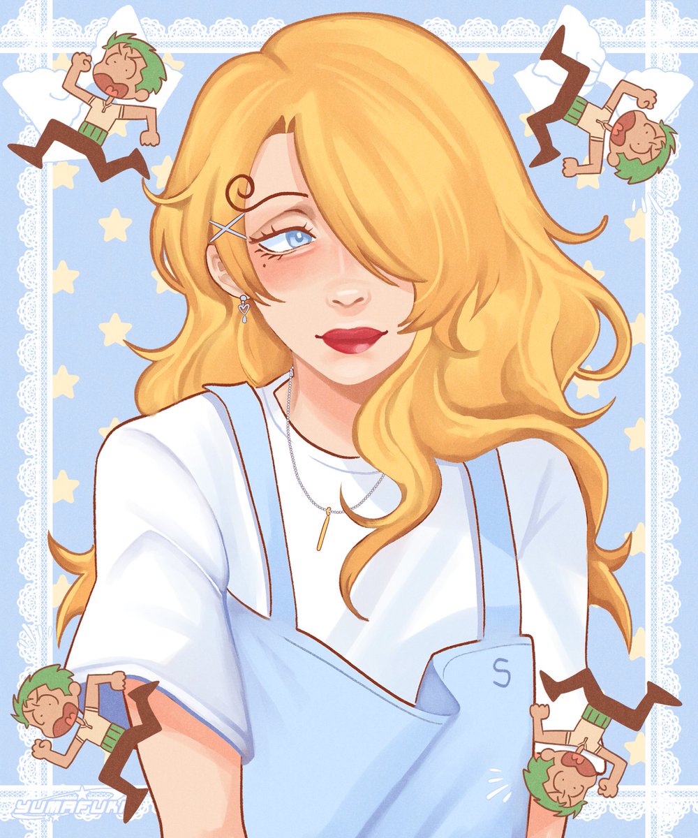 I finally took the time to make fem sanji RAAAAGH *rips shirt off (ft. zosan urusei yatsura style)