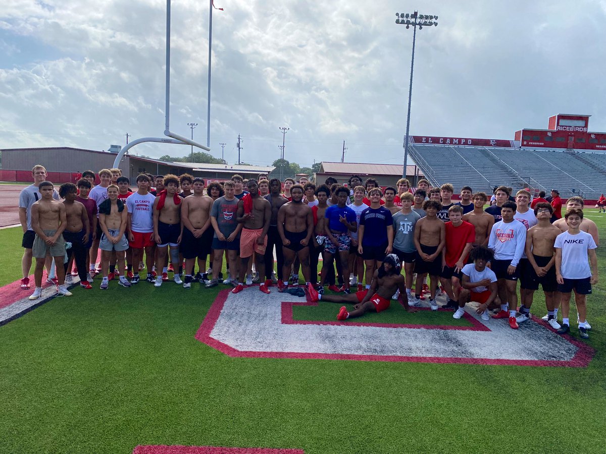 El Campo Ricebird Football (@elcampofootball) on Twitter photo These Ricebirds have 100% attendance through 2 weeks of summer strength and conditioning. Consistency is the only way to be great! Keep up the hard work #UMW #BuiltDifferent <a href="/CoachTReeve/">Travis Reeve</a> These Ricebirds have 100% attendance through 2 weeks of summer strength and conditioning. Consistency is the only way to be great! Keep up the hard work #UMW #BuiltDifferent <a href="/CoachTReeve/">Travis Reeve</a>