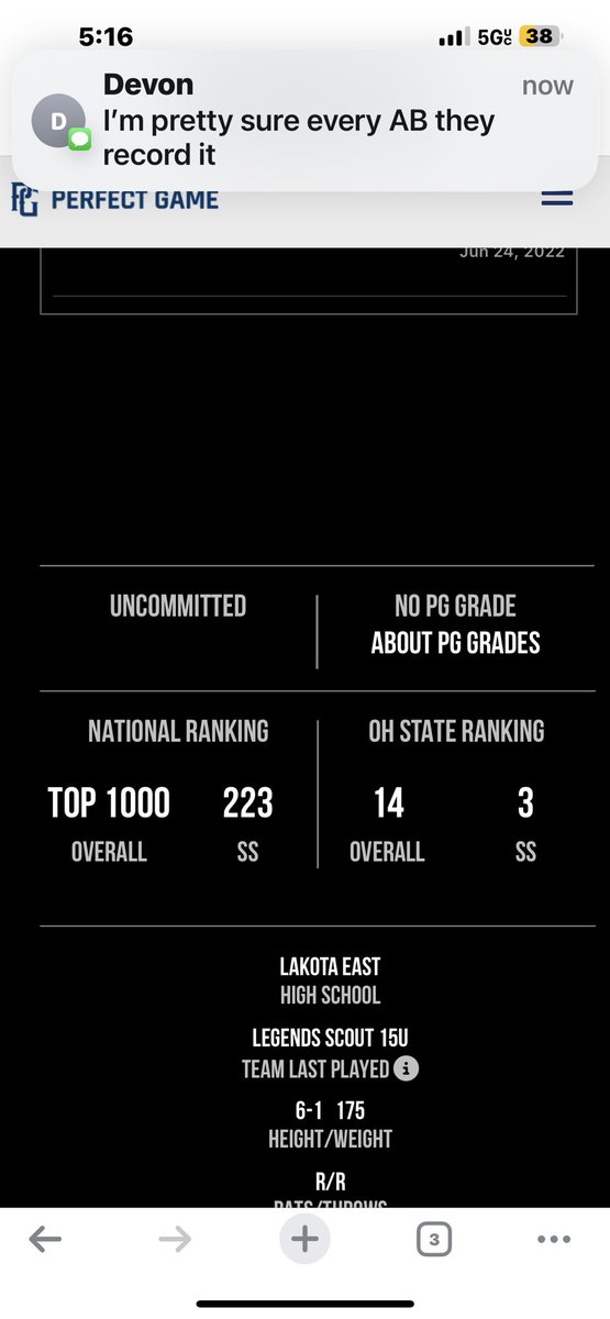 Congratulations to 2027 SS/OF Liam Nolte another of our Legends 15U National Scout Team players on his PG ranking! This kid is DESTROYING baseballs..#14 overall, #3 SS in the state..Thank You <a href="/PG_OhioValley/">Perfect Game Ohio Valley</a> <a href="/PGShowcases/">PG Showcases</a> for your BELIEF in our guys

<a href="/PrepBaseballOH/">Prep Baseball Ohio</a>