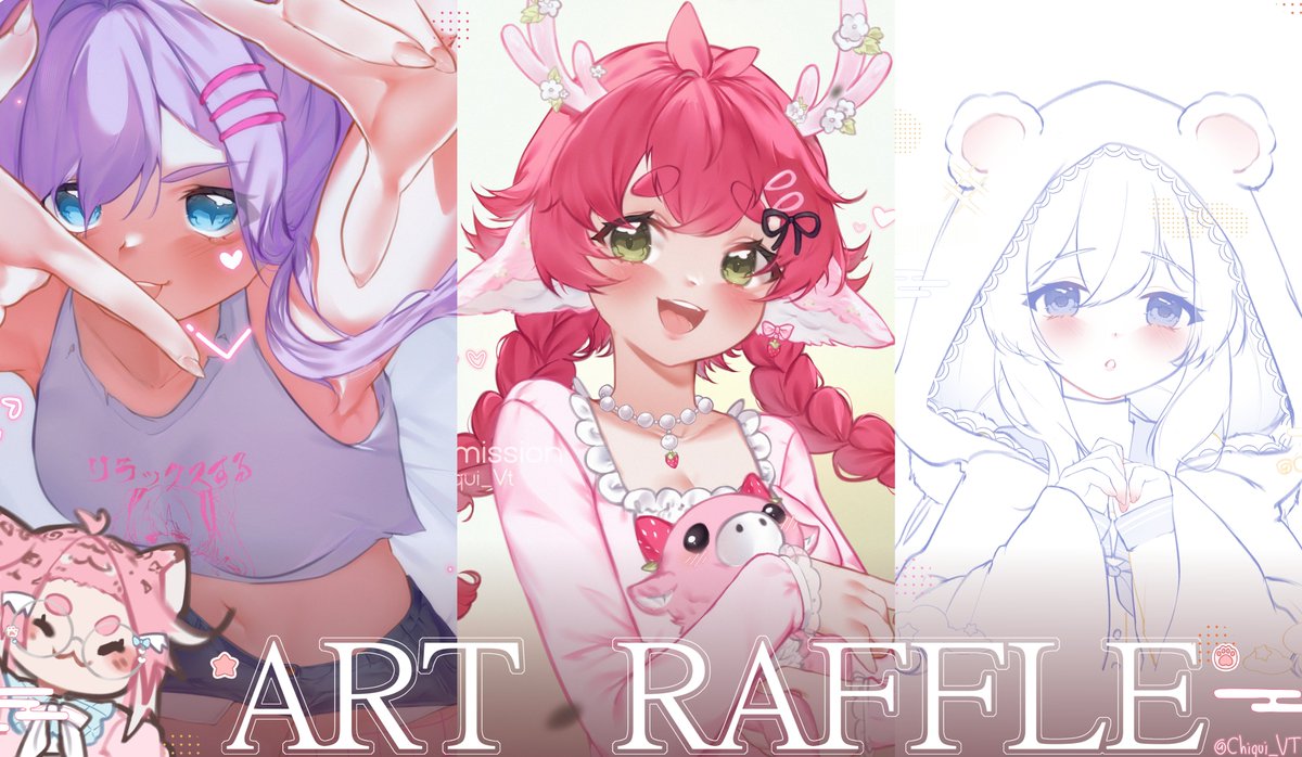 ♡ART RAFFLE
How to participate┊
Follow, like and rt this tweet (no qrts)
1st winner - Thigh up
2nd winner - Bust up

For the 3rd winner I'll choose a comment from below, show me your character or tell me what would you like me to draw and you'll get the chance to win a SketChi