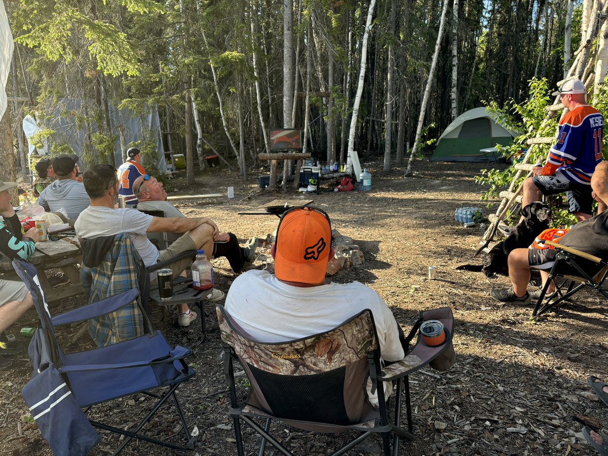 Up in Northern SK camping/fishing in the bush at Jan Lake; brought the means to still watch the <a href="/EdmontonOilers/">Edmonton Oilers</a> in Game 6. <a href="/Sportsnet/">Sportsnet</a>  <a href="/spittinchiclets/">Spittin' Chiclets</a> <a href="/NHL/">NHL</a> <a href="/Starlink/">Starlink</a>
