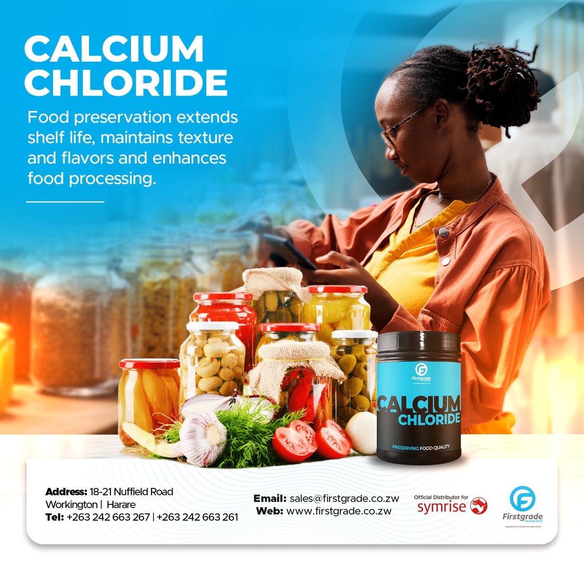 FirstgradeInc's tweet image. 🚧❄️ Calcium Chloride: A Key Ingredient in Food Preservation and De-Icing❄️🚧

At Firstgrade Incorporated, we’re leading the way in providing top-quality calcium chloride for all your needs. 

[Read the full Article] firstgrade.co.zw/calcium-chlori…