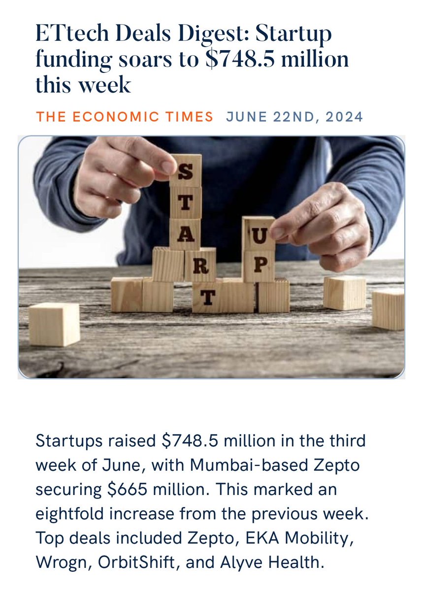 shridharprabhu's tweet image. #ETtech Deals Digest: #Startup funding soars to $748.5 million this week
economictimes.indiatimes.com/tech/funding/e…