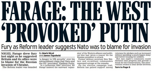 hol40900's tweet image. Ugh, #Farage spoutin' that pro-Putin nonsense again? 🙄 As if the big bad West just "provoked" the invasion - what a load of crap. 💩 These right-wing blowhards will say anything to excuse Putin's blatant aggression. 🤬 Meanwhile, our hard-earned tax £££ get poured into these