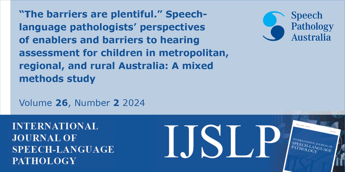International Journal of Speech-Language Pathology (@ijslp) on Twitter photo <a href="/IJSLP/">International Journal of Speech-Language Pathology</a> Vol 26, Issue 2 concludes with a paper by Jenna Zussino, <a href="/zupan_barbra/">Barbra Zupan</a> & Robyn Preston! tandfonline.com/doi/full/10.10โฆ #OpenAccess #audpeeps #slpeeps <a href="/IJSLP/">International Journal of Speech-Language Pathology</a> Vol 26, Issue 2 concludes with a paper by Jenna Zussino, <a href="/zupan_barbra/">Barbra Zupan</a> & Robyn Preston! tandfonline.com/doi/full/10.10โฆ #OpenAccess #audpeeps #slpeeps