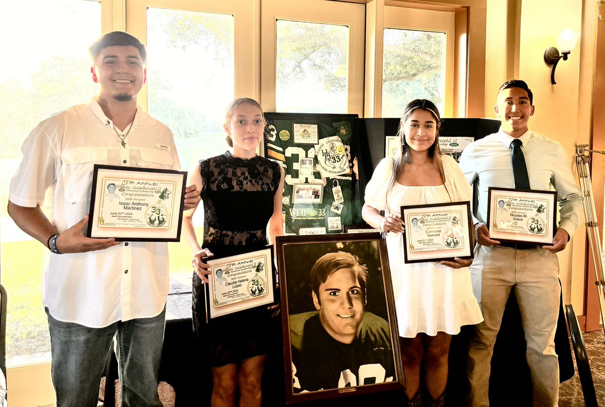 eileen_barboza's tweet photo. It’s a Great Day to be a Husky! 💚💛We are BLESSED with the BEST Community and @NISDHolmes Family! Thank you c/o ‘77 &amp; the William Ludwikowski Memorial Foundation Scholarship  for this opportunity to further these kids education! @Barrera_Holmes  @HolmesHuskyFB  @SAHolmesSports https://t.co/clBsTpOnyB