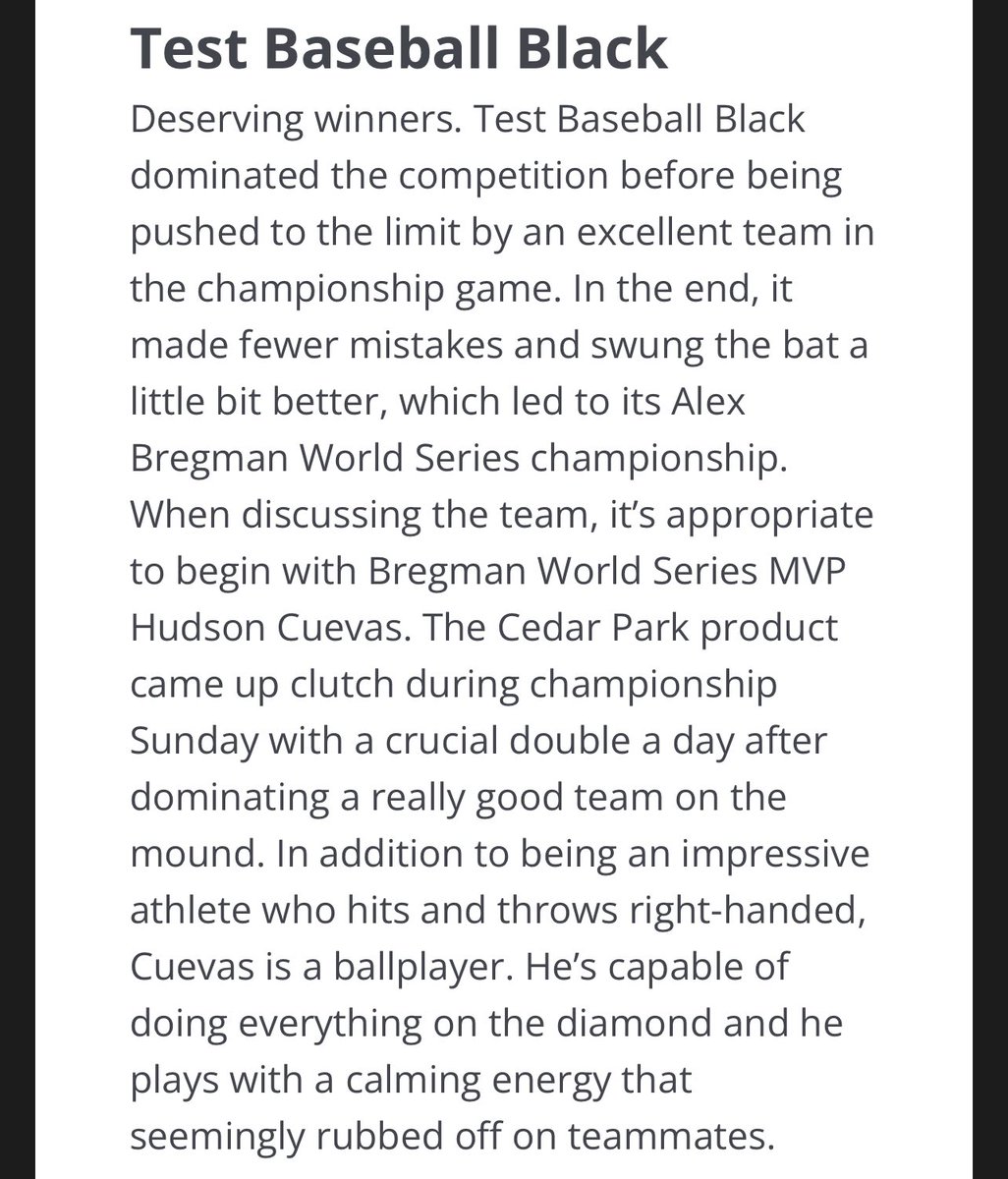 chrismcuevas's tweet photo. Appreciate the write-up @DustinLMcComas on @TESTBSBCLUB and @HudsonCuevas24. #KPTW https://t.co/A7StDumkSY