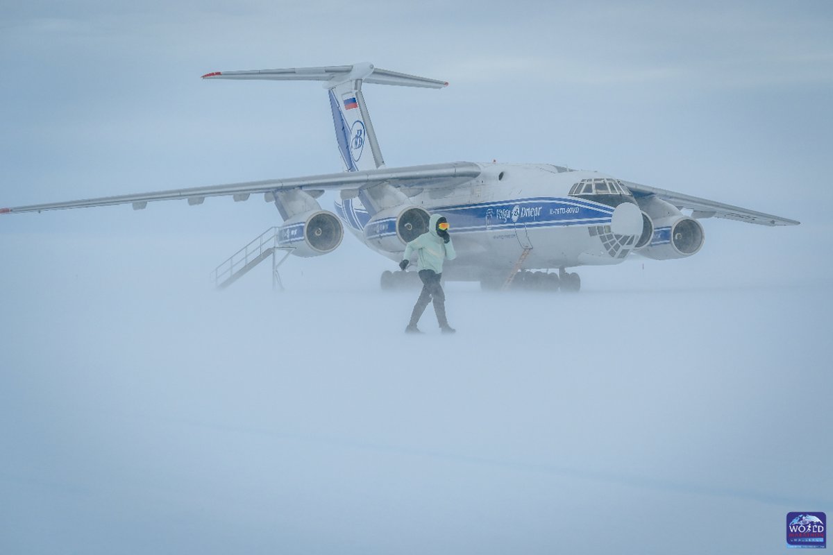It all starts here in Antarctica! This iconic image captures the beginning of the incredible World Marathon Challenge, where participants embark on a journey to complete 7 marathons on 7 continents in 7 days.