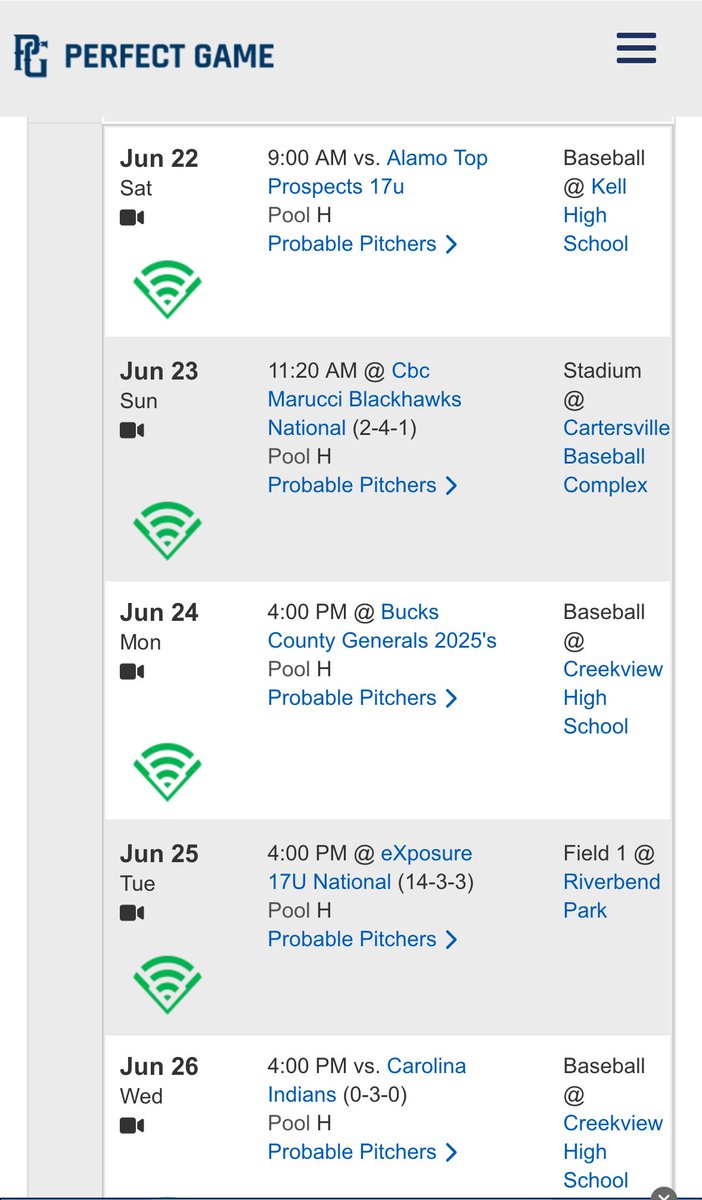 Here’s my schedule for 17U WWBA with East Cobb Astros 17U Navy. Looking forward to this great event. @ECBAstrosFrye @ECAstrosNavy17U <a href="/Bears_CHS/">Cambridge Baseball</a> <a href="/PG_Georgia/">Perfect Game Georgia</a> <a href="/PG_Uncommitted/">PG_Uncommitted</a>