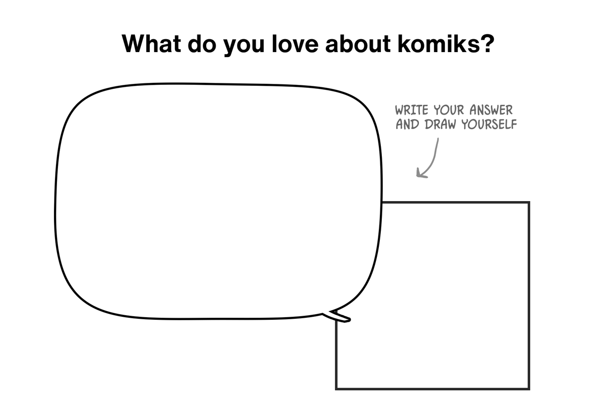 robcham's tweet photo. template for whoever wants to draw themselves and share what they love about komiks (making, reading, etc) https://t.co/9a4GQFrryv