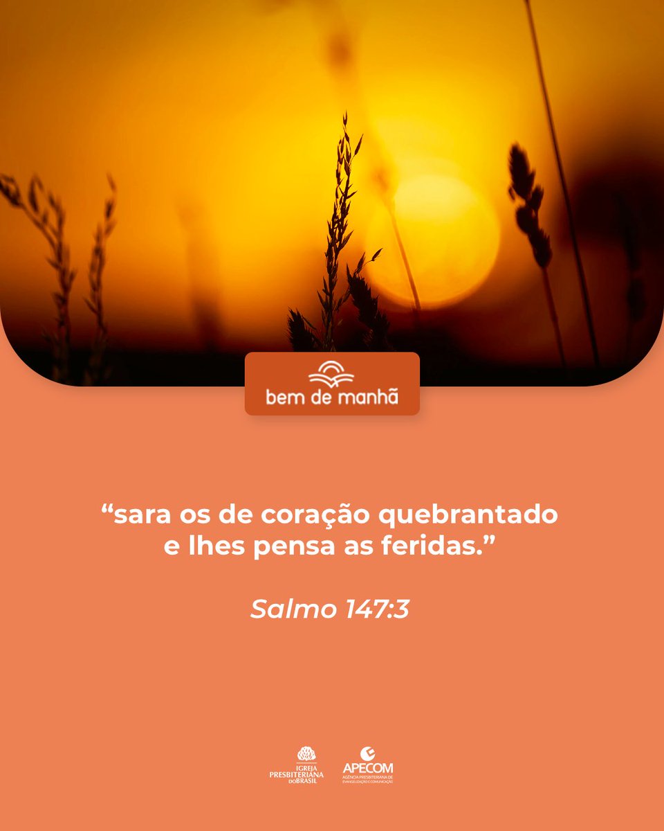 ipboficial's tweet image. Bem de Manhã: Comece o dia meditando na sabedoria de Deus.

“sara os de coração quebrantado e lhes pensa as feridas.”

Salmo 147:3