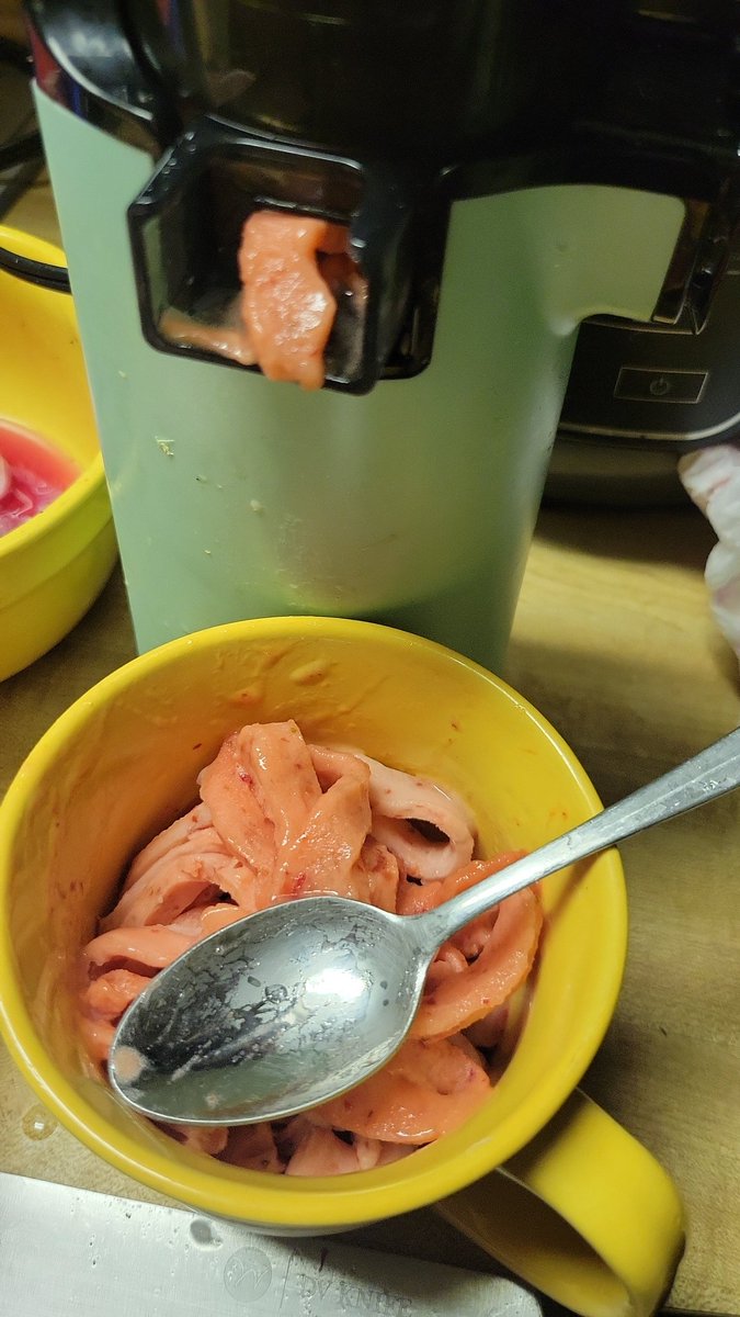 toyaLaCam's tweet photo. I wanted something sweet, so homemade all-natural strawberry sorbet "ice cream"ππ #tryingtobehealthy https://t.co/al1Iea6eyo