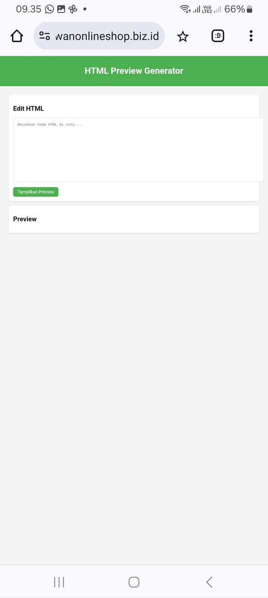 nirwan_anestesi's tweet image. Hasil belajar produk digital ketiga...
HTML Preview...
nirwanonlineshop.biz.id/HTMLPreviewer

Kelasnya cuma bayar Rp 10.000 alhamdulillah bisa belajar bikin produk digital sederhana yg sangat bermanfaat...
#BelajarNgoding