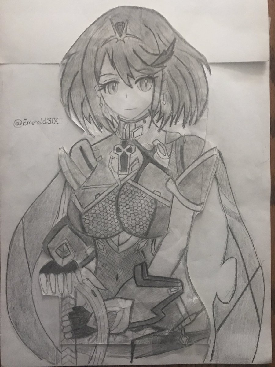 Emerald51X's tweet photo. Sketch of Pyra 🔥#XenobladeChronicles2 https://t.co/YdHhLHHIKK