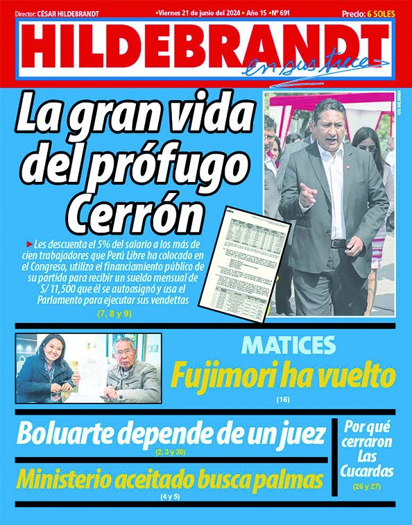 ensustrece's tweet photo. "Hay que odiar mucho al Perú para darle una nueva bienvenida a Alberto Fujimori. Hay que despreciar profundamente al país de Grau y Vallejo para desear el retorno del hombre que tuvo que ser extraditado desde Chile". #Hildebrandt en @ensustrece. https://t.co/eyGdDzI7Sy