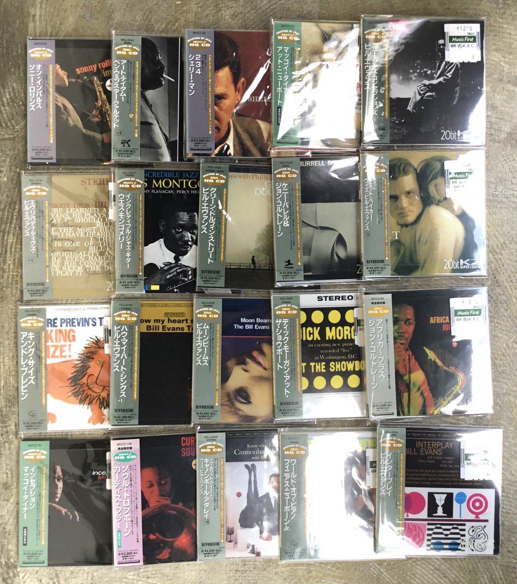 MusicFirst2007's tweet photo. 美品帯付ジャズ紙ジャケCD大量入荷!
日割で小まめに補充します!その⑧
プレスティッジ、リバーサイド、パブロの名盤多数!
『MASTERS OF JAZZ 20bit HQCD』紙ジャケCDを20枚程追加!
#高音質CD #紙ジャケ #jazzcd https://t.co/ZO6kOxARrF